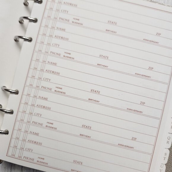 Hallmark Refillable ADDRESS BOOK Calendar Phone Number Paisley Print Book - Picture 5 of 9